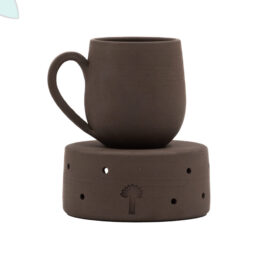 AlkaClay Shams candle heated clay cup set – handcrafted ritual